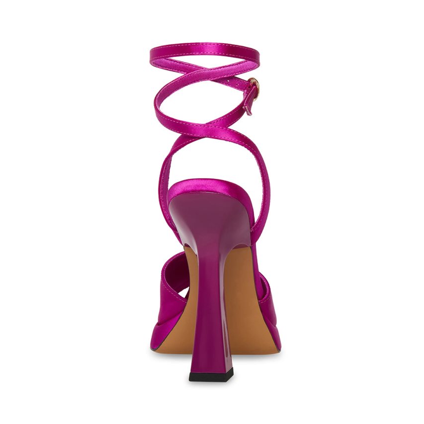 Purple Steve Madden Kendall Satin Women's Heels Sandals | PH 2409WMB